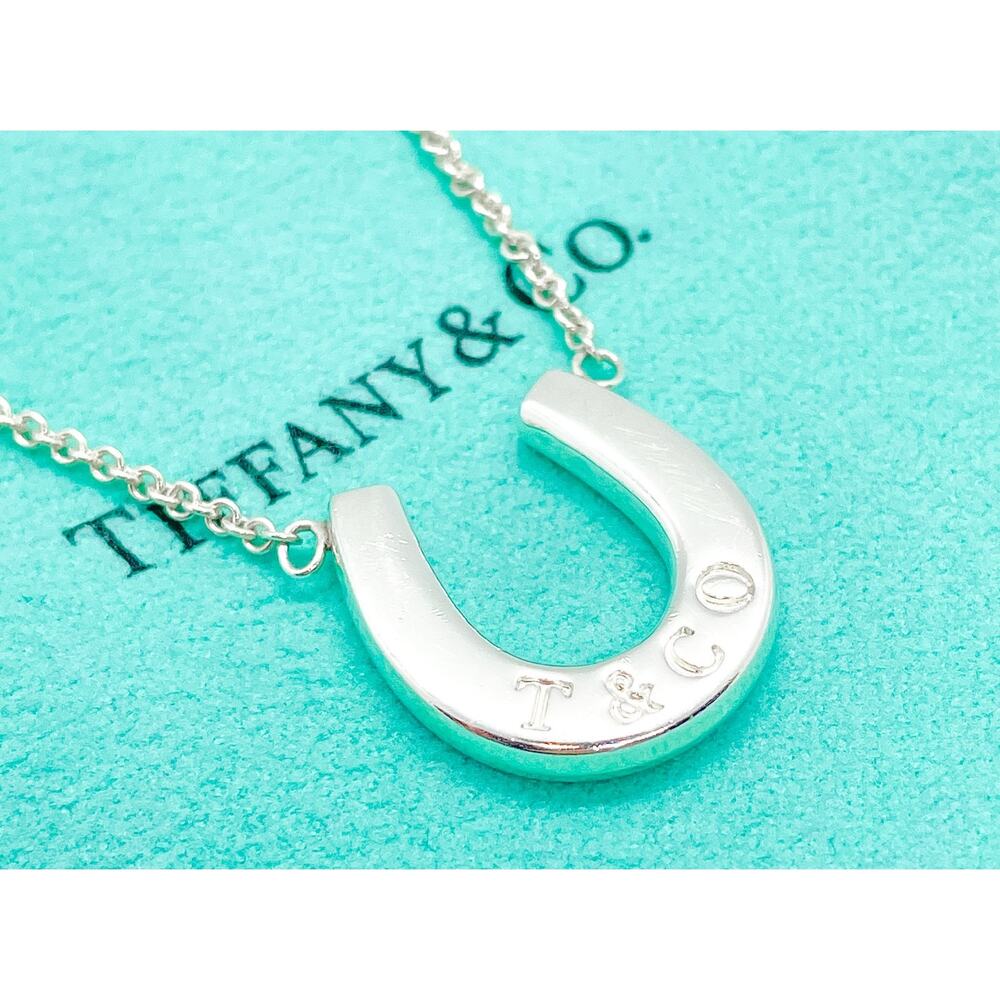 Tiffany & Co. Lucky Horseshoe Pendant Necklace Sterling Silver 15.5” - Picture 8 of 12